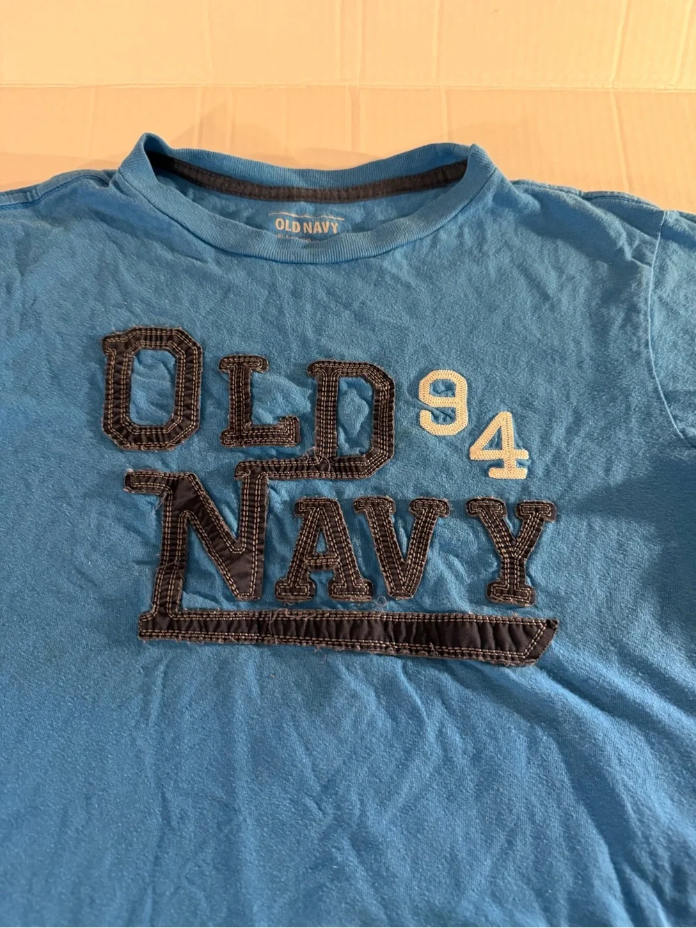 #248 Old Navy Bright Blue Short Sleeve Logo Tee